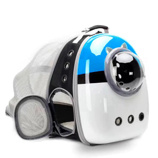 Expandable Cat Carrier Backpack Backpack for Cats Kitten Small Puppy Airline Approved Cat Bubble Backpack Space Capsule Astronaut Carrier (Blue Back Extension)